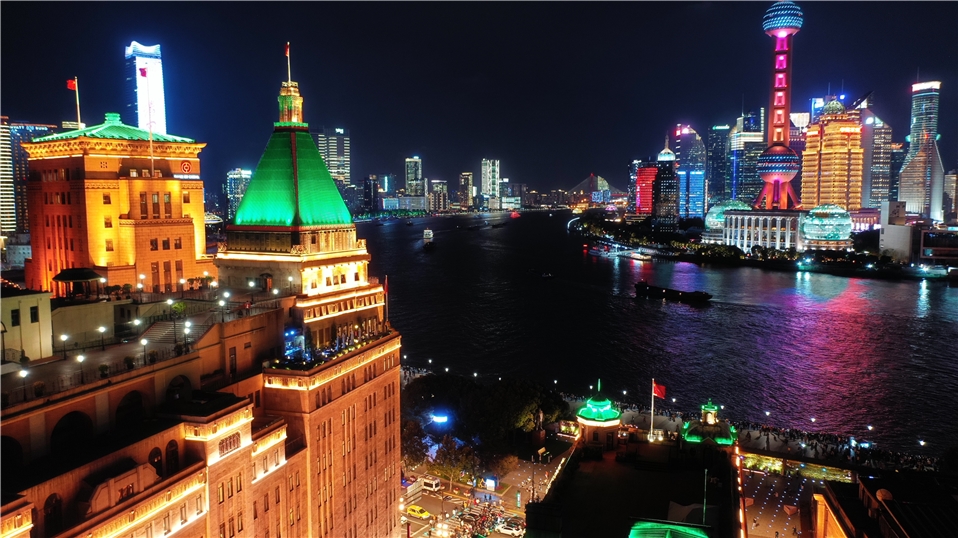 Aussicht vom Fairmont Peace Hotel in Shanghai