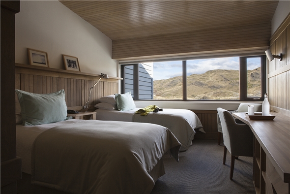 Zimmer von Explora Patagonia Lodge im Nationalpark, Chile