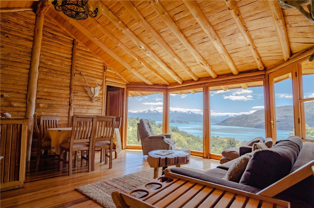 Wohnzimmer von Mallin Colorado Lodge in Puerteo Guadal, Chile