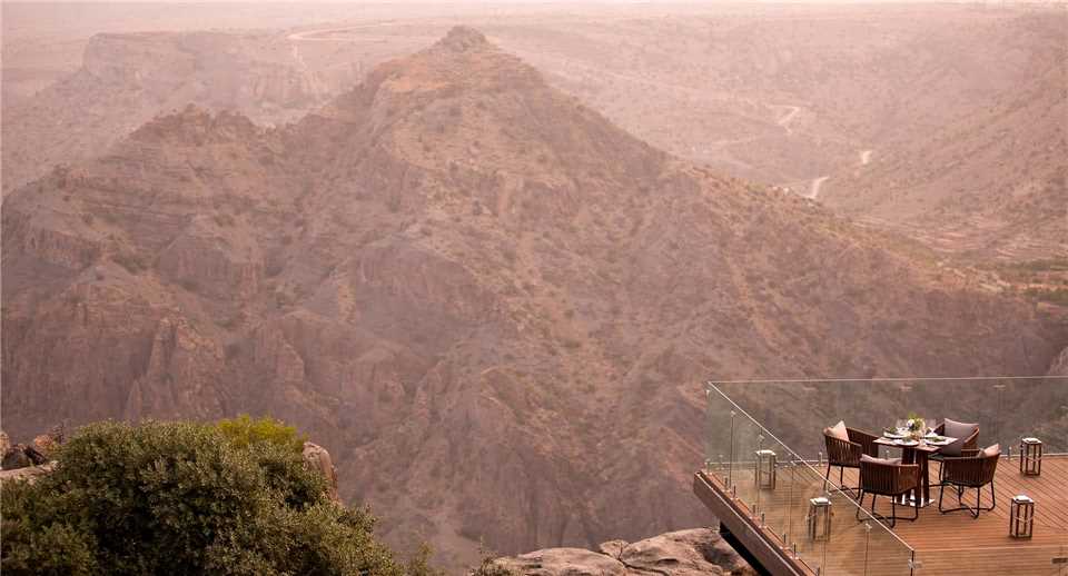 Anantara Al Jabal Al Akhdar Resort Dinner mit Blick