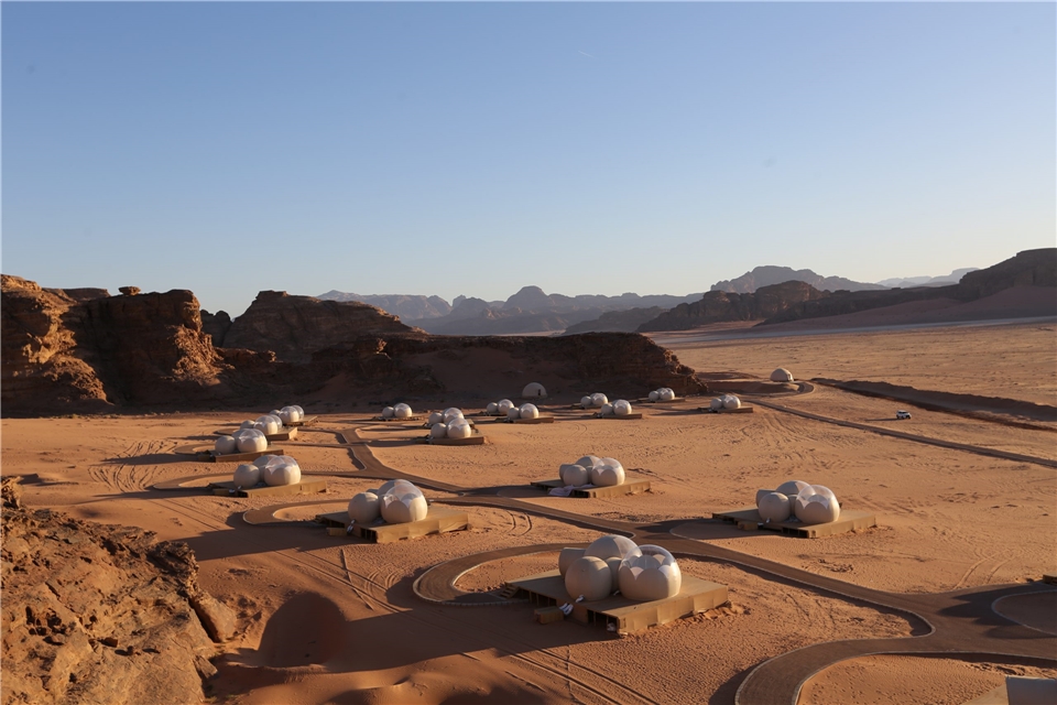 Bubble Luxotel Wadi Rum Luftansicht