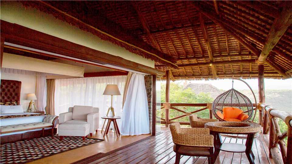 Lake Manyara Kilimamoja Lodge Terrasse vom Zimmer