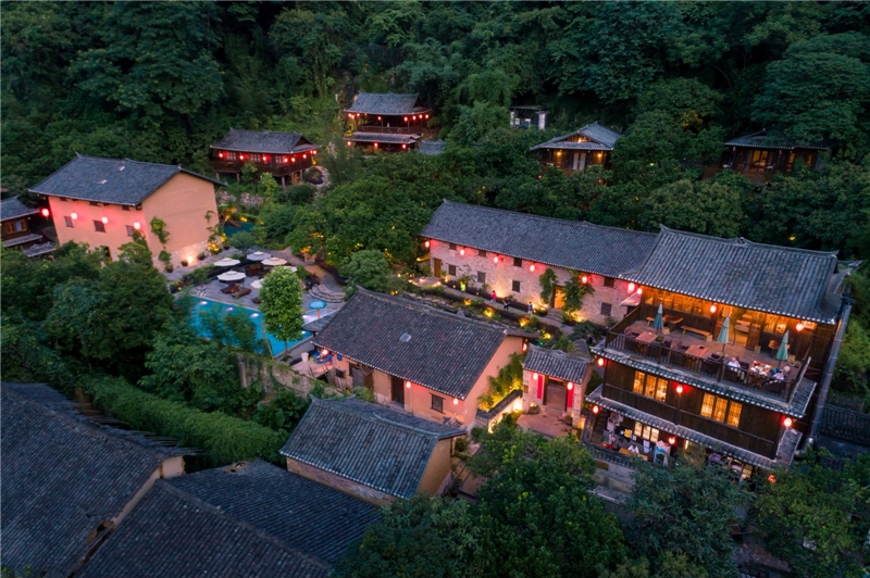 Ansicht vom Hotel Acient Garden in Yangshuo