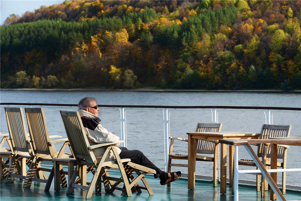 Volga Dream Cruises Volga Dream Russland An Deck der Volga Dream