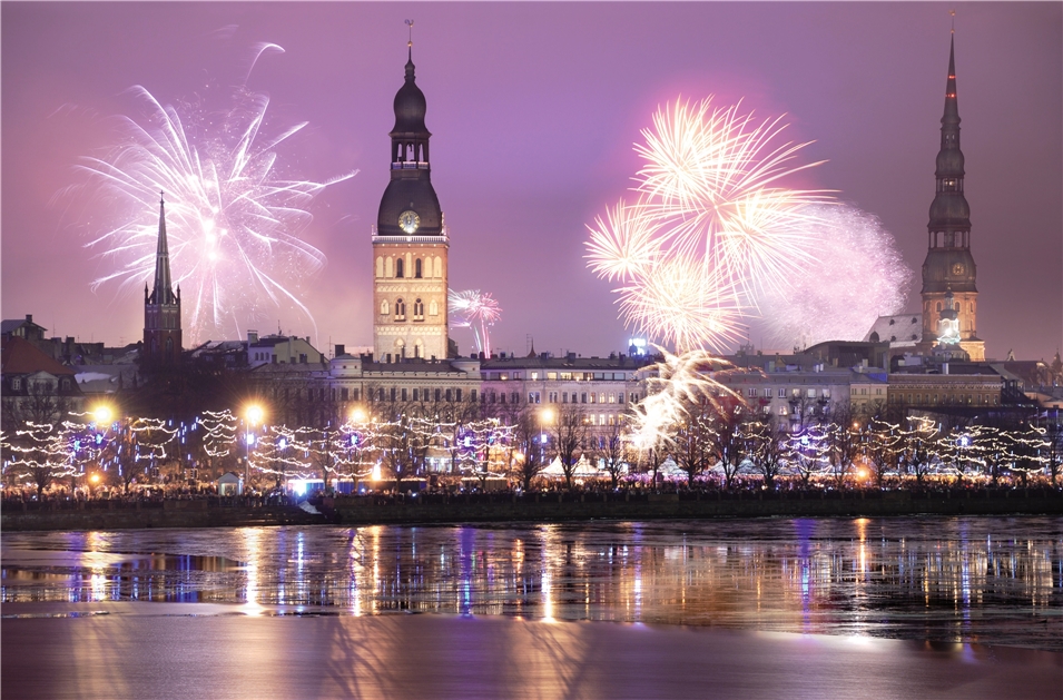 Riga Feuerwerk in Riga