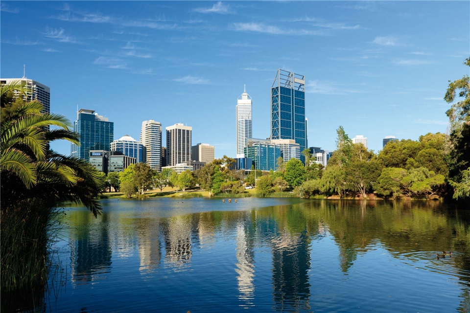 Australien Panoramablick auf die Skyline von Perth