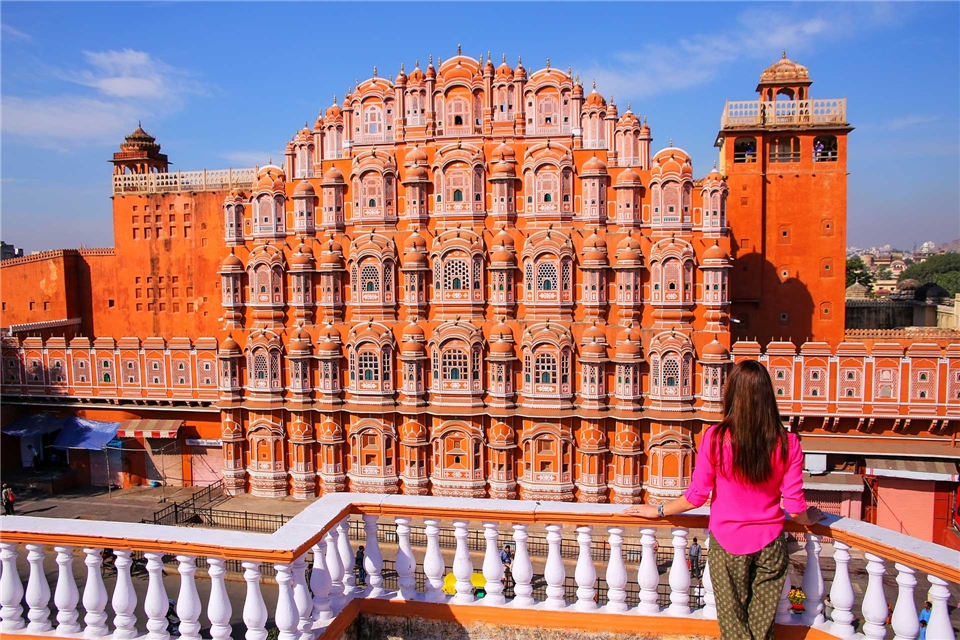 Rajasthan mit allen Sinnen Hawa Mahal in Jaipur