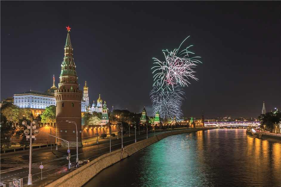 Moskau Feuerwerk über Moskau