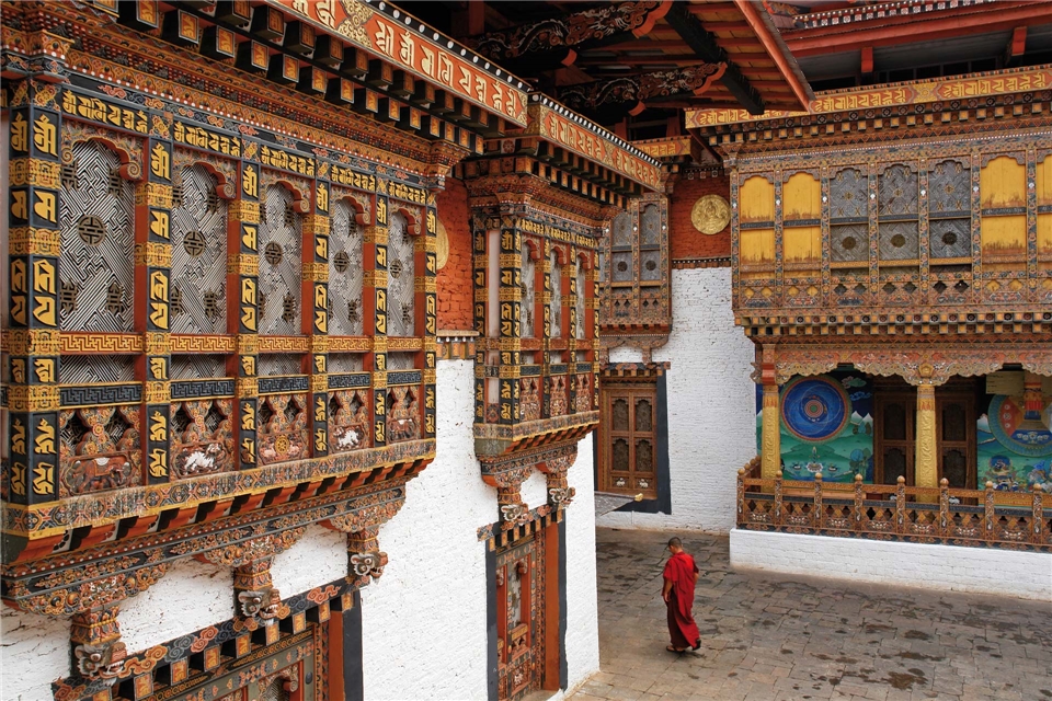 Himalaja - Moench in der Klosterfestung Punakha Dzong