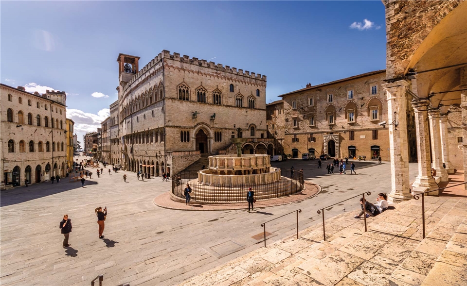 Italien Piazza IV Novembre in Perugia