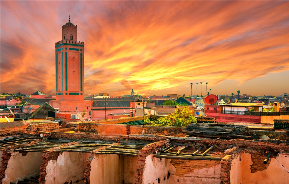 Aussicht von Silvester in Marrakesch in Marokko